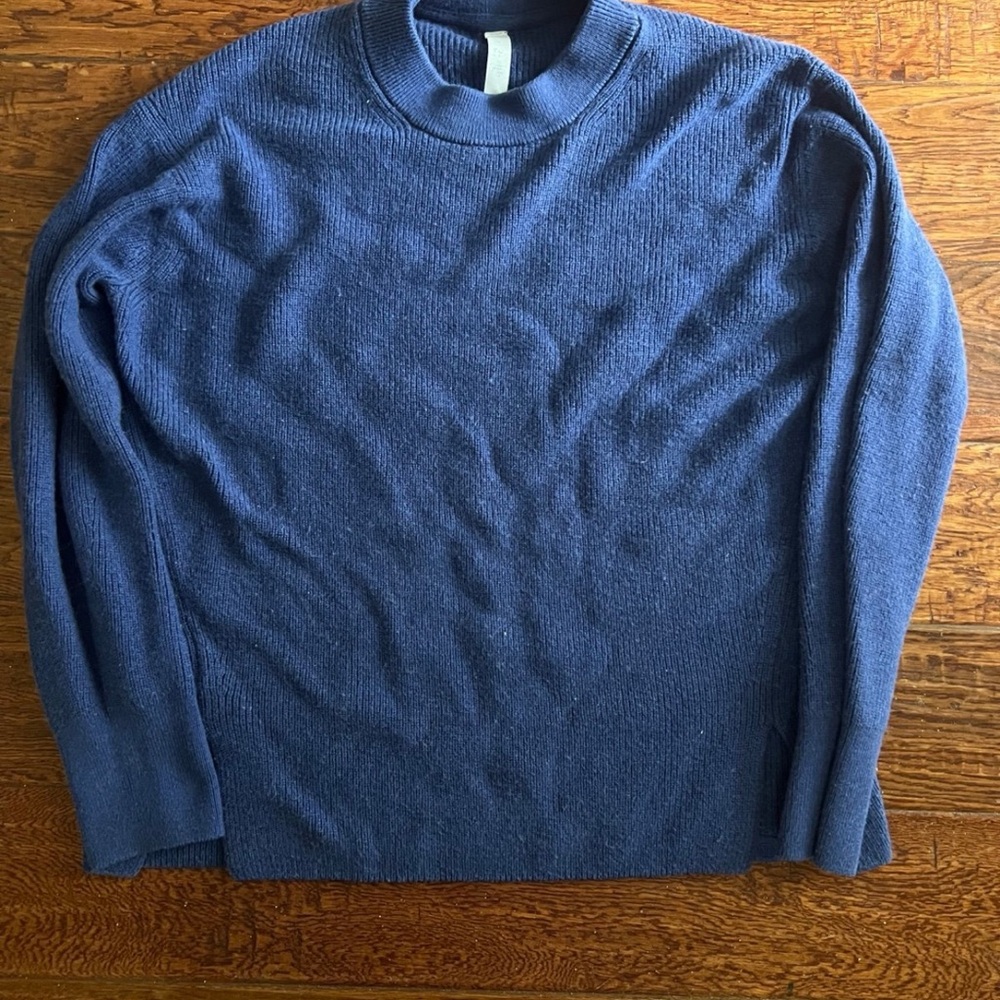 lululemon athletica Blue Crewneck Sweater Classic Knit